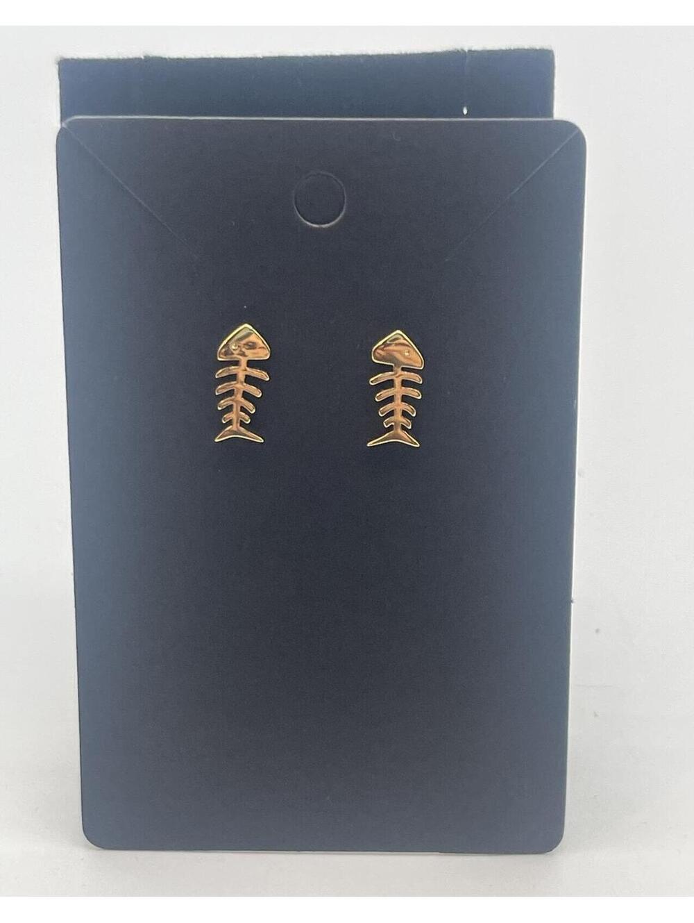 Fish Bone Stud Earrings